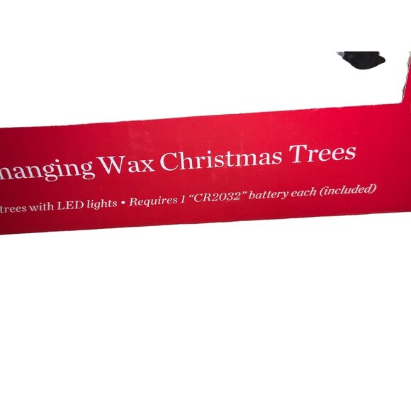 LED color Changing Wax Christmas Trees- set of 2 - Picture 3 of 16